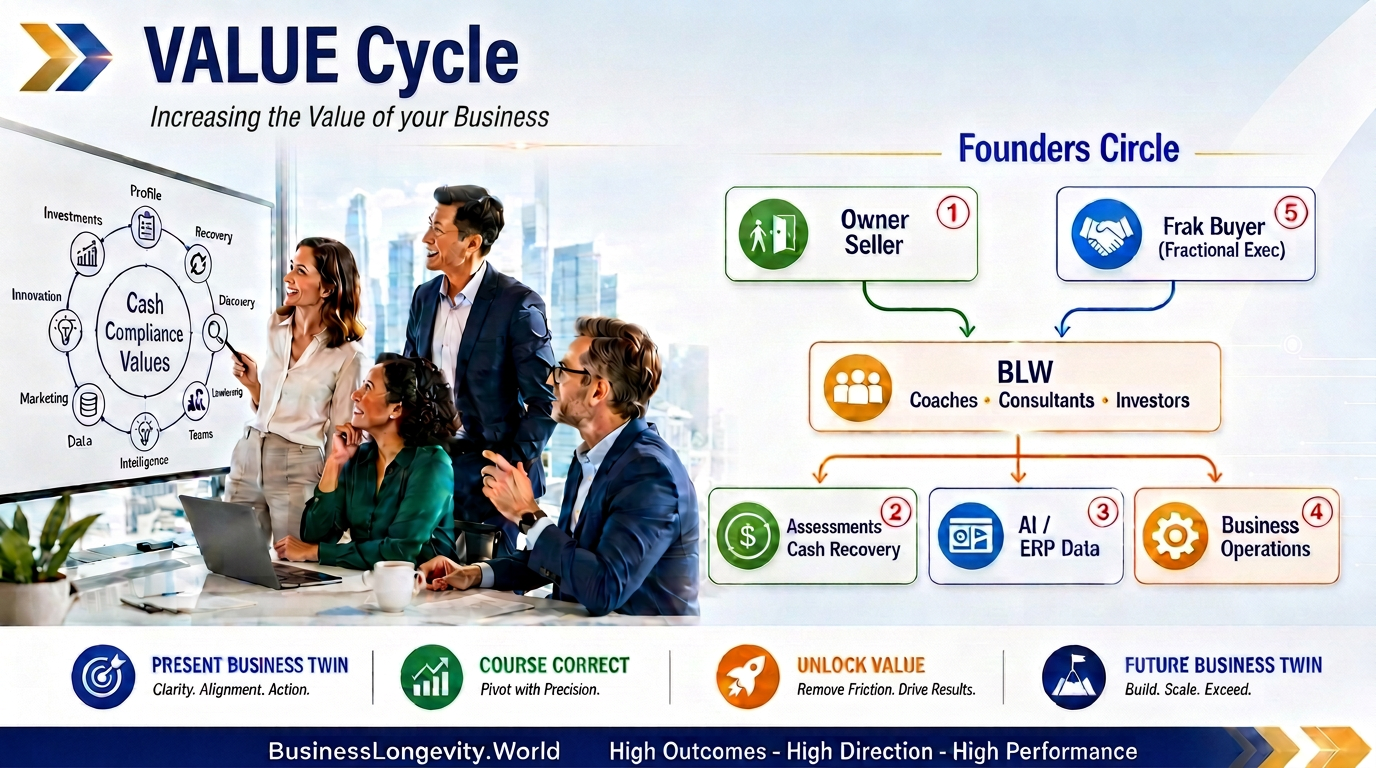 VALUE Cycle: improving the value of your business, with the ten-checkpoint cycle and Founders Circle